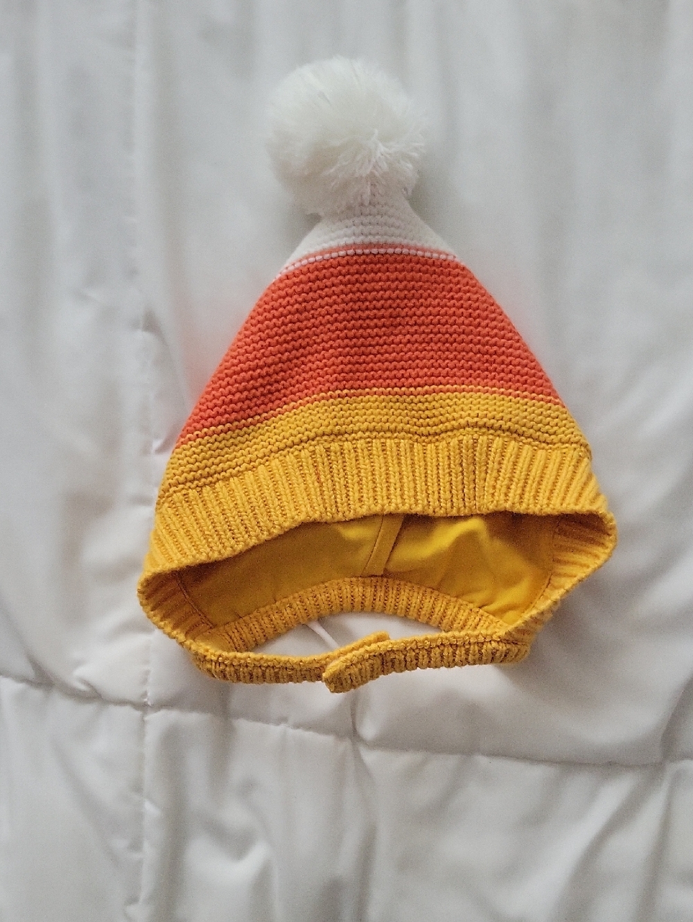 Target Kids Knit Pom Hat in Yellow, Orange & White